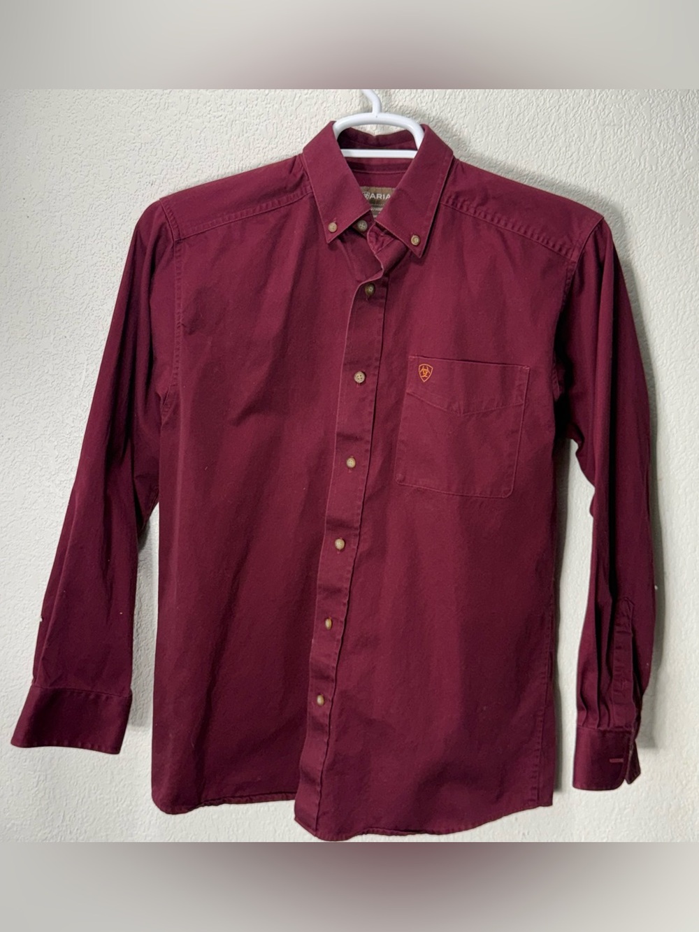 Ariat Shirt Mens Small Red Western Cowboy Workwear Rodeo Rancher